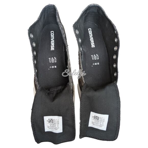 Converse 2015 Lux Mid Hidden Wedge Lurex Star Stud Distressed Sneaker 7.5 RARE - Picture 7 of 11